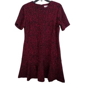 Calvin Klein red and black abstract pattern short dress size 8